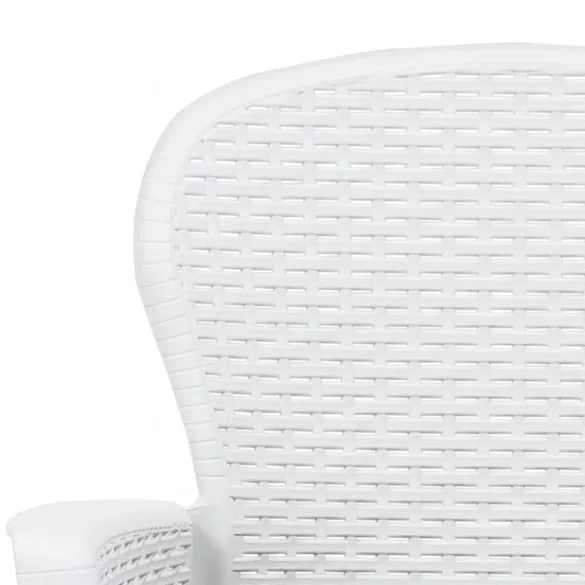 7 részes fehér rattan hatású műanyag kültéri étkezőgarnitúra