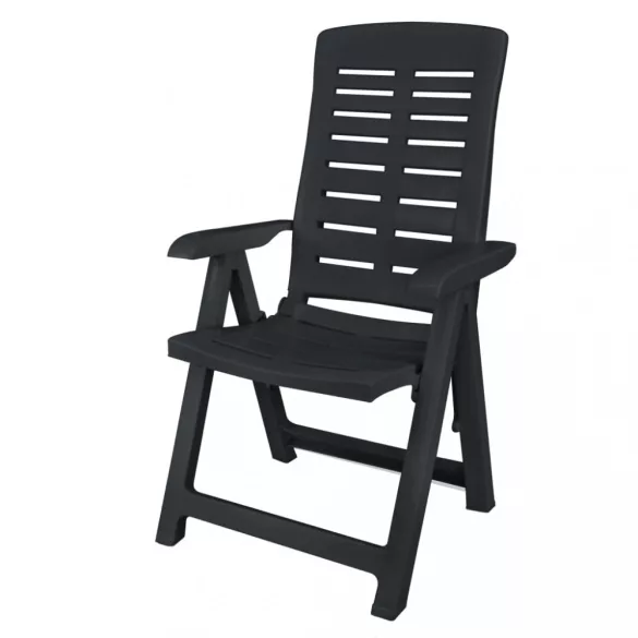 9 részes antracitszürke műanyag kültéri étkezőgarnitúra