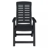 11 részes antracitszürke műanyag kültéri étkezőgarnitúra