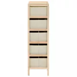 2 db cédrusfa tárolóállvány 5 db bézs szövet kosárral