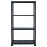 2 db fekete műanyag tároló polc állvány 60 x 30 x 138 cm