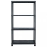 5 db fekete műanyag tároló polc állvány 60 x 30 x 138 cm