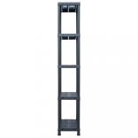 2 db fekete műanyag tároló polc 125 kg 60 x 30 x 180 cm