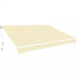 krémfehér kézi működtetésű összecsukható napellenző 600 cm