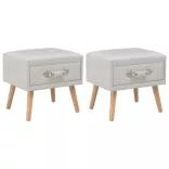 2 db fehér műbőr éjjeliszekrény 40 x 35 x 40 cm