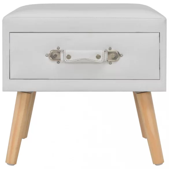 2 db fehér műbőr éjjeliszekrény 40 x 35 x 40 cm