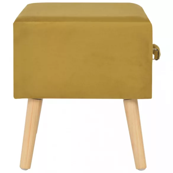 2 db mustársárga bársony éjjeliszekrény 40 x 35 x 40 cm