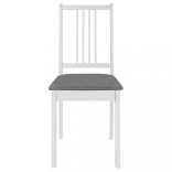 6 db fehér tömör fa étkezőszék párnával