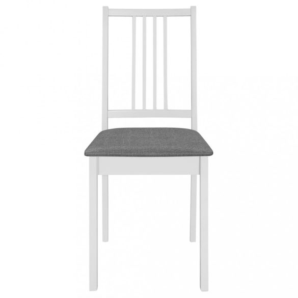 6 db fehér tömör fa étkezőszék párnával