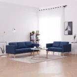 2-részes kék szövet kanapészett