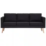 2-részes fekete szövet kanapészett