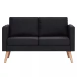 2-részes fekete szövet kanapészett