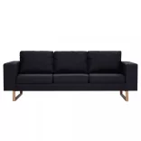 2-részes fekete szövet kanapészett