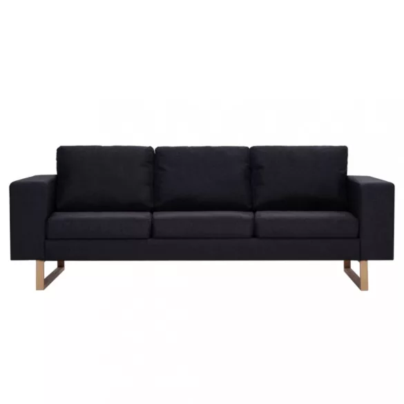 2-részes fekete szövet kanapészett