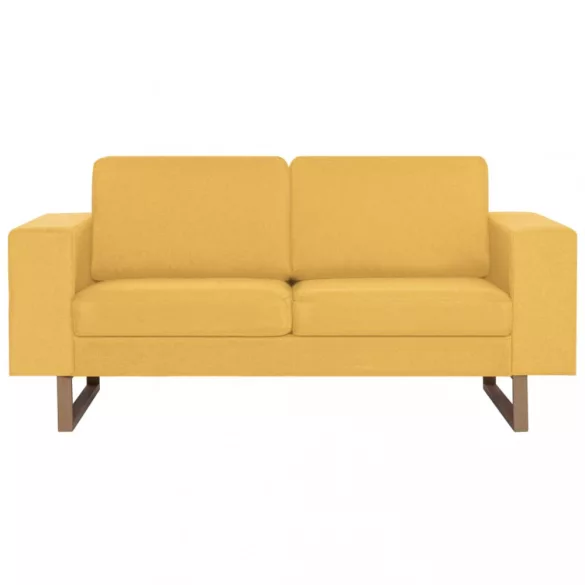 2-részes sárga szövet kanapészett