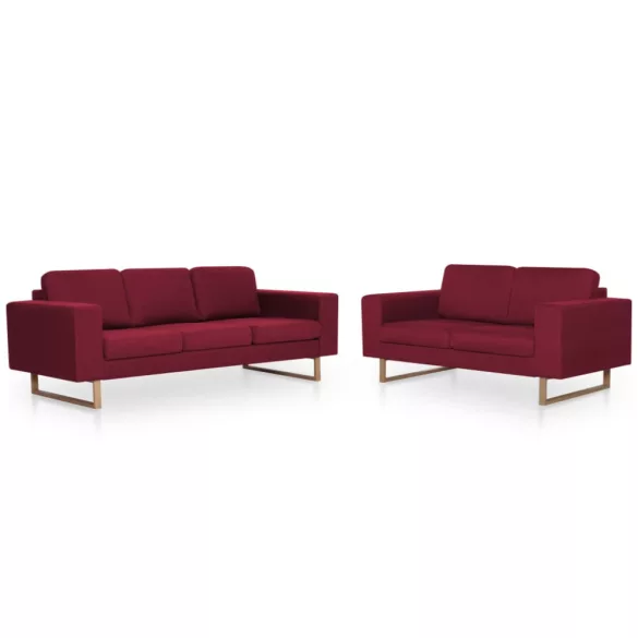 2-részes bordó szövet kanapészett