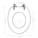 2 db bambuszmintás MDF WC-ülőke lassan csukódó fedéllel