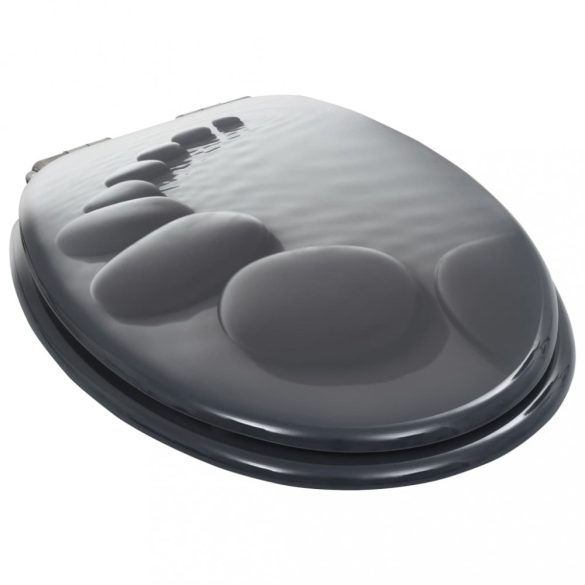 2 db kőmintás MDF WC-ülőke lassan csukódó fedéllel