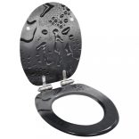 2 db vízcsepp mintás MDF WC-ülőke lassan csukódó fedéllel