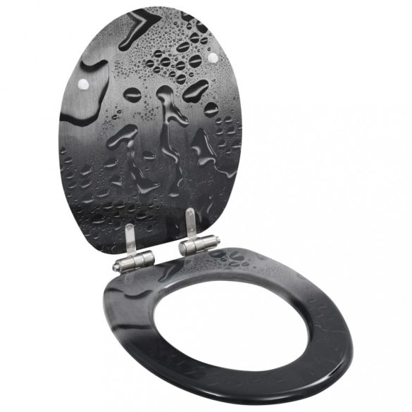 2 db vízcsepp mintás MDF WC-ülőke lassan csukódó fedéllel