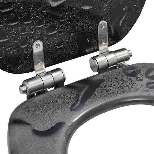 2 db vízcsepp mintás MDF WC-ülőke lassan csukódó fedéllel