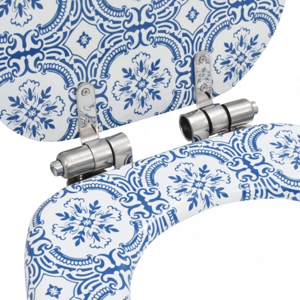 2 db porcelánmintás MDF WC-ülőke lassan csukódó fedéllel