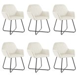 6 db krémszínű bársony étkezőszék