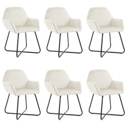 6 db krémszínű bársony étkezőszék