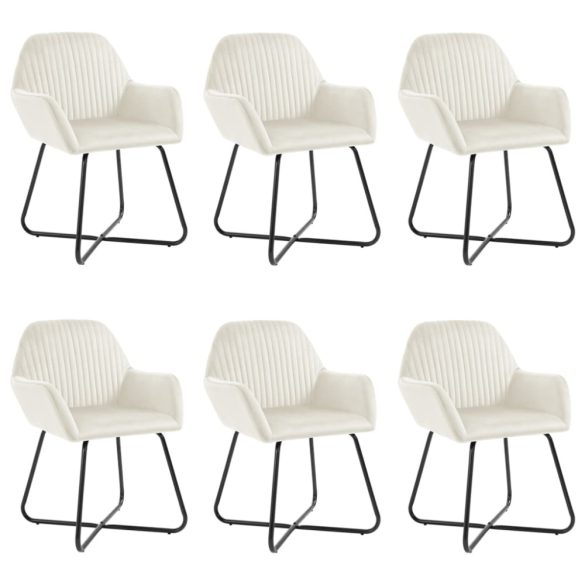 6 db krémszínű bársony étkezőszék