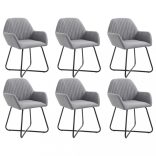 6 db világosszürke szövet étkezőszék