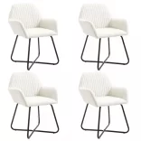 4 db krémszínű szövet étkezőszék