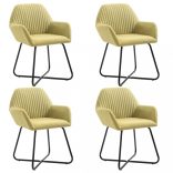 4 db zöld szövet étkezőszék
