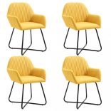 4 db sárga szövet étkezőszék