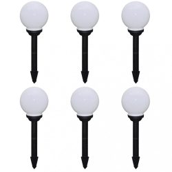 6 db kültéri gyalogjáró LED-lámpa cölöppel 20 cm