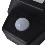 2 db fekete napelemes fali lámpa mozgásérzékelővel