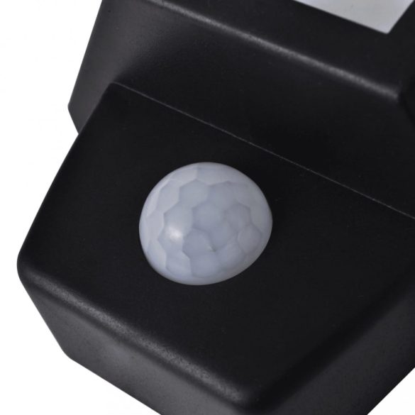 2 db fekete napelemes fali lámpa mozgásérzékelővel