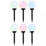 6 db napelemes kültéri LED gömblámpa 20 cm RGB