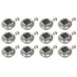 12 db fehér kerek kültéri napelemes LED lámpa 12 cm