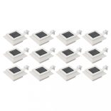 12 db fehér négyzet alakú kültéri napelemes LED lámpa 12 cm