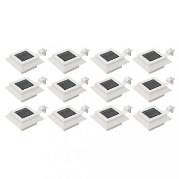 12 db fehér négyzet alakú kültéri napelemes LED lámpa 12 cm