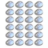 24 db ezüstszínű kerek kültéri napelemes LED falilámpa