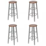 4 db ezüst és barna MDF bárszék