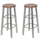 4 db ezüst és barna MDF bárszék