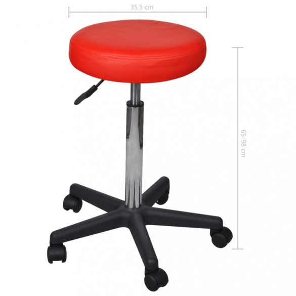 2 db piros műbőr irodaszék 35,5 x 84 cm