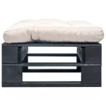 fekete fa kerti raklapzsámoly homokszínű párnával