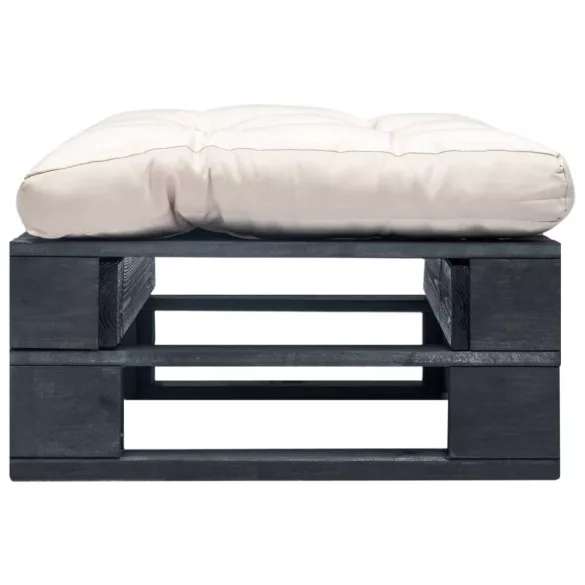 fekete fa kerti raklapzsámoly homokszínű párnával