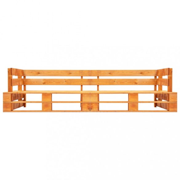 2 személyes mézbarna fa kerti raklapkanapé