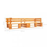 2 személyes mézbarna fa kerti raklapkanapé