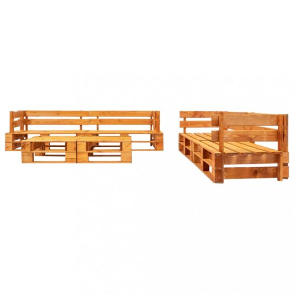 6 részes mézbarna fa kerti raklap ülőgarnitúra