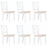 6 db fehér és natúr színű tömör gumifa étkezőszék